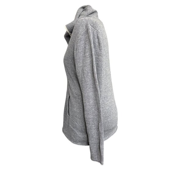 Eddie Bauer Pullover Sweater Women XL BlueHeather Hood KangarooPocket LongSleeve - Picture 5 of 9